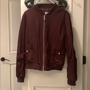Burgundy Bomber Jacket